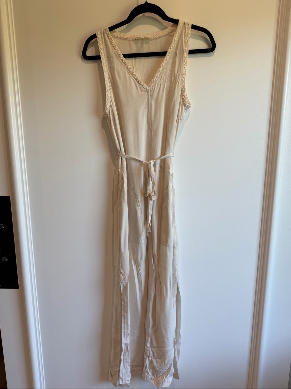 Splendid Cream Sleeveless Top with Braided Trim
